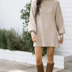 She + Sky Fleur Turtleneck Mini Dress