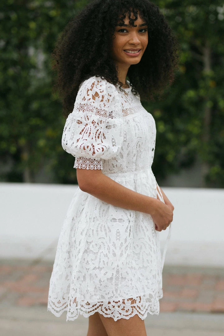 Just Me Antoinette Crocheted Lace Dress