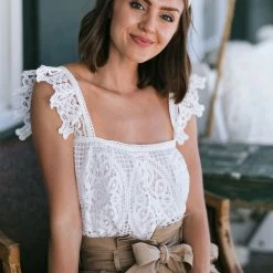 In Loom Hazel Crocheted Lace Tank