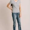 Everly Basics Janice Short Sleeve Ribbed Top