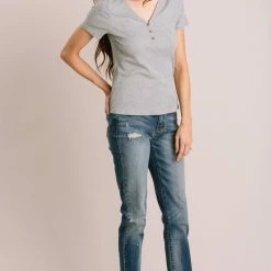 Everly Basics Janice Short Sleeve Ribbed Top
