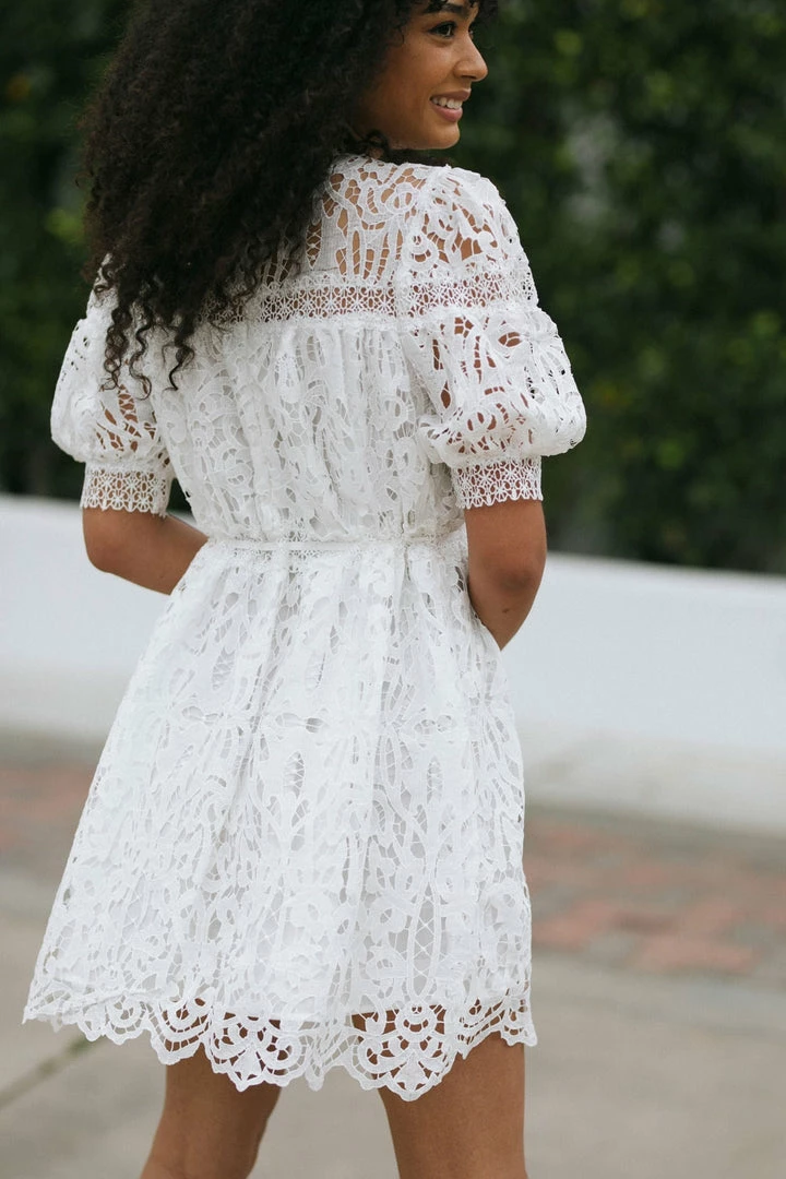 Just Me Antoinette Crocheted Lace Dress