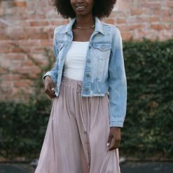 Kancan Dina Distressed Denim Jacket