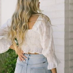 Bighit Fashion Devin Smocked Cropped Blouse