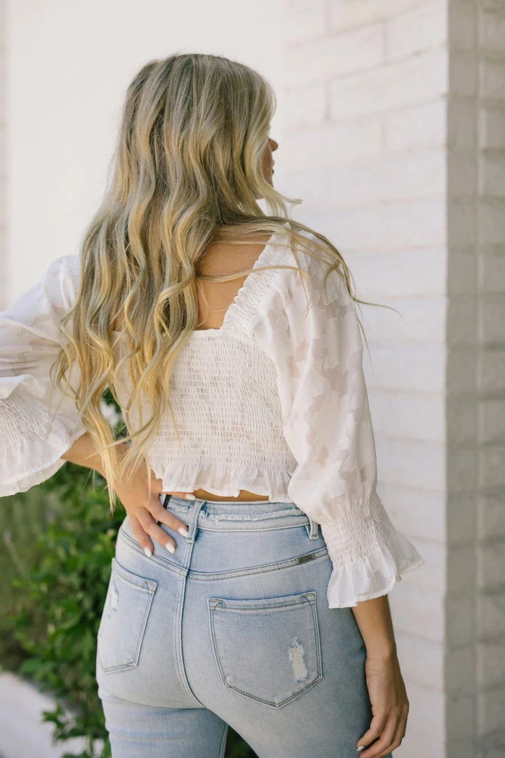 Bighit Fashion Devin Smocked Cropped Blouse