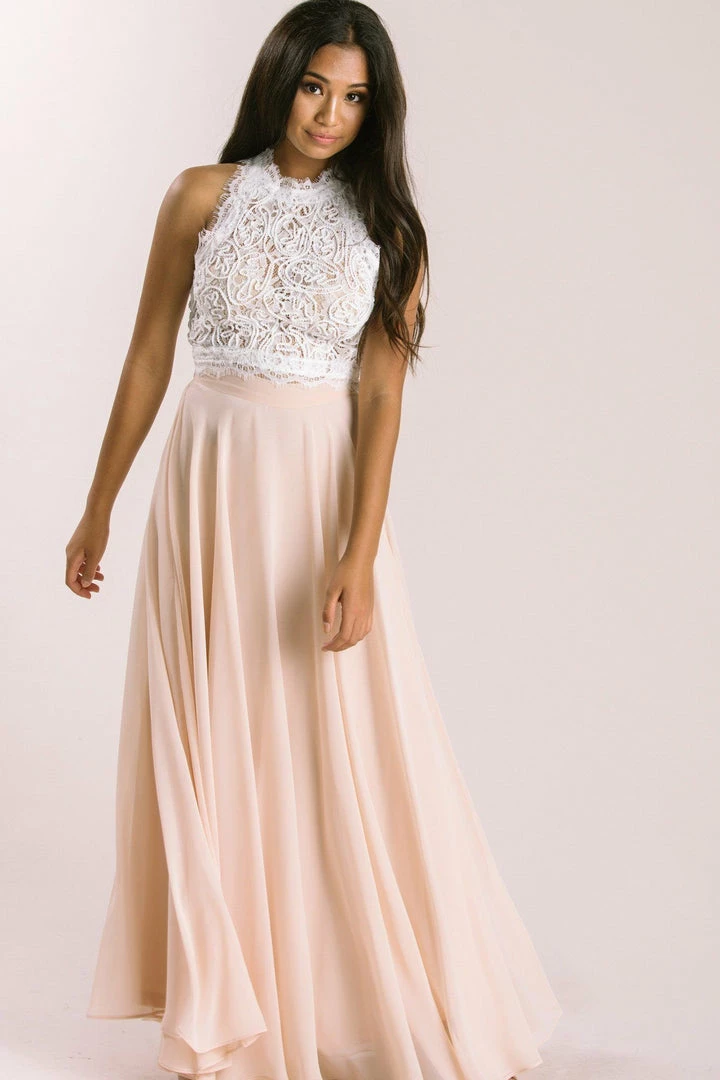 A.Peach Bridal Leighton White Sleeveless Lace Top