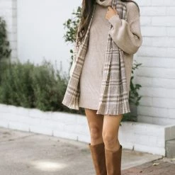 She + Sky Fleur Turtleneck Mini Dress