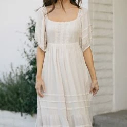 Listicle Carissa Crocheted Lace Detail Maxi Dress