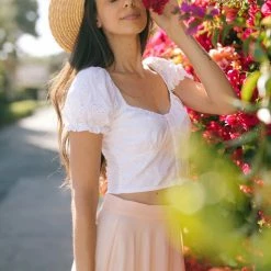 Style Melody Clothing Morgan Eyelet Buttoned Crop Top