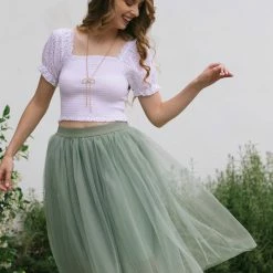 Style Melody Skylar Eyelet Smocked Crop Top Clothing