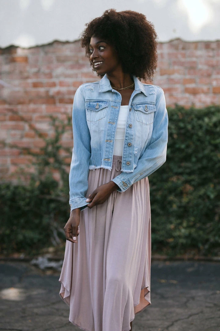 Kancan Dina Distressed Denim Jacket