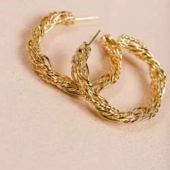 Fame Emery Braided Hoop Earrings Accessories
