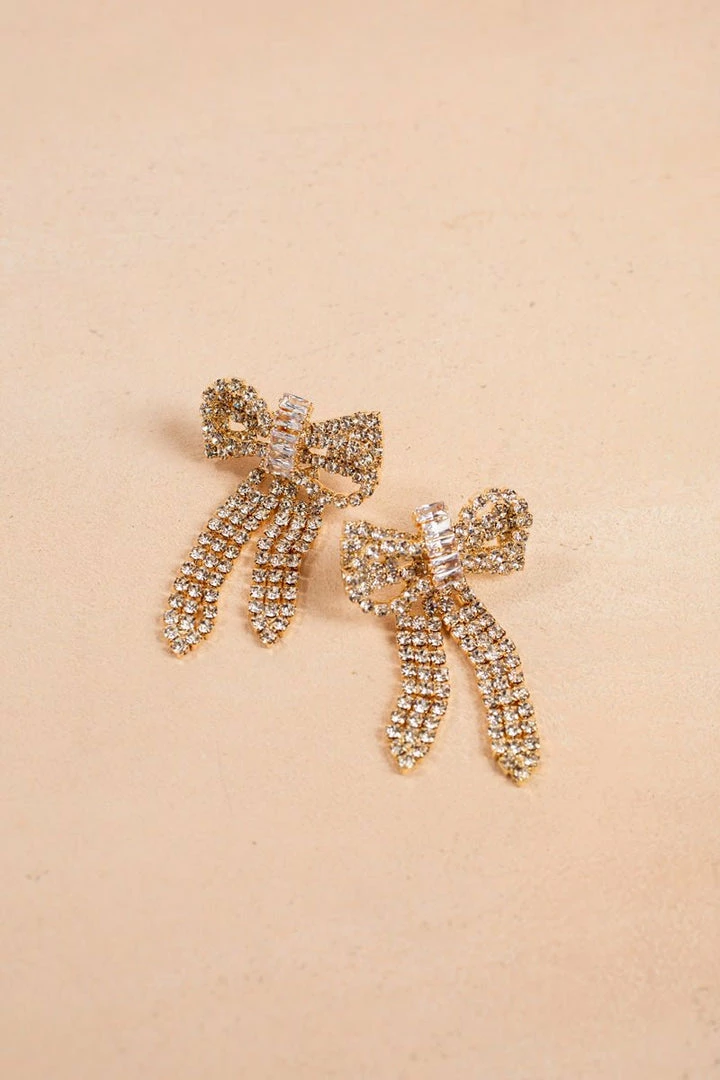 Joia Blake Crystal Bow Dangle Earrings Accessories