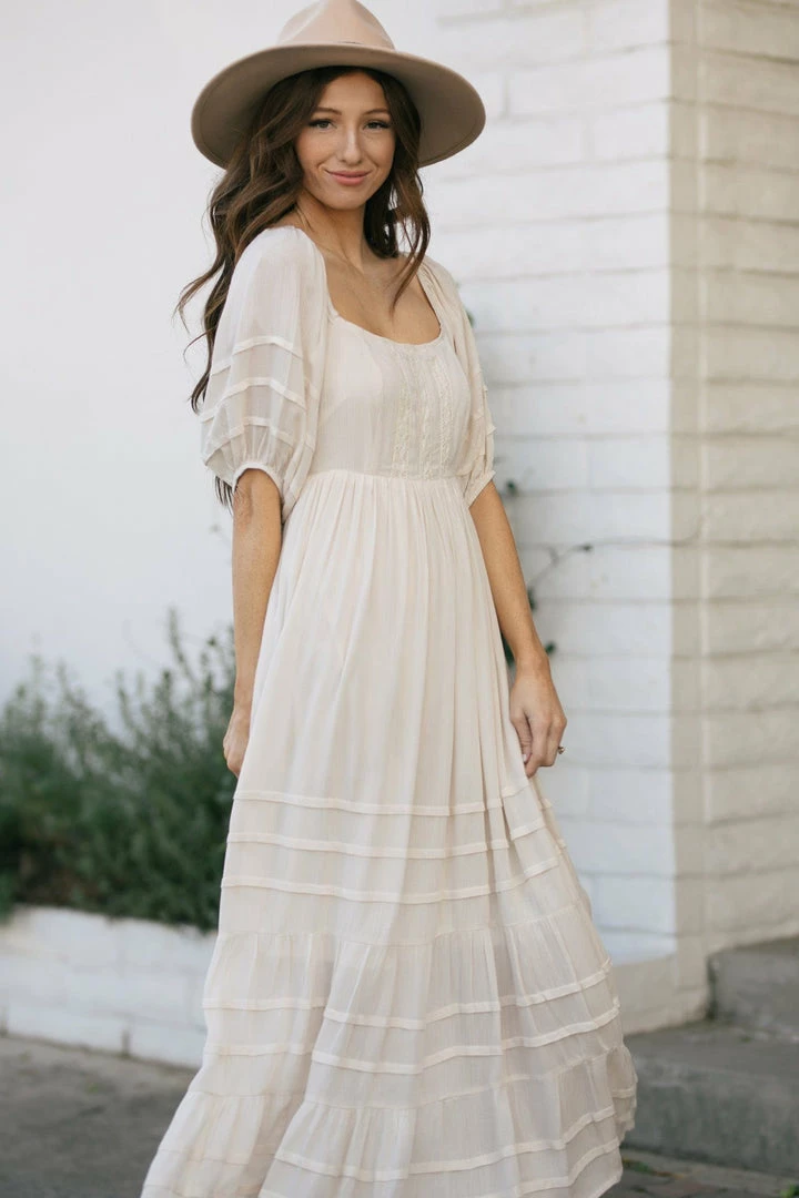 Listicle Carissa Crocheted Lace Detail Maxi Dress