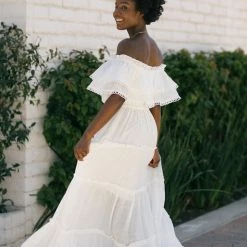 Ee:some Jade Off Shoulder Maxi Dress