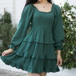 & Merci Ingrid Smocked Mini Dress Clothing