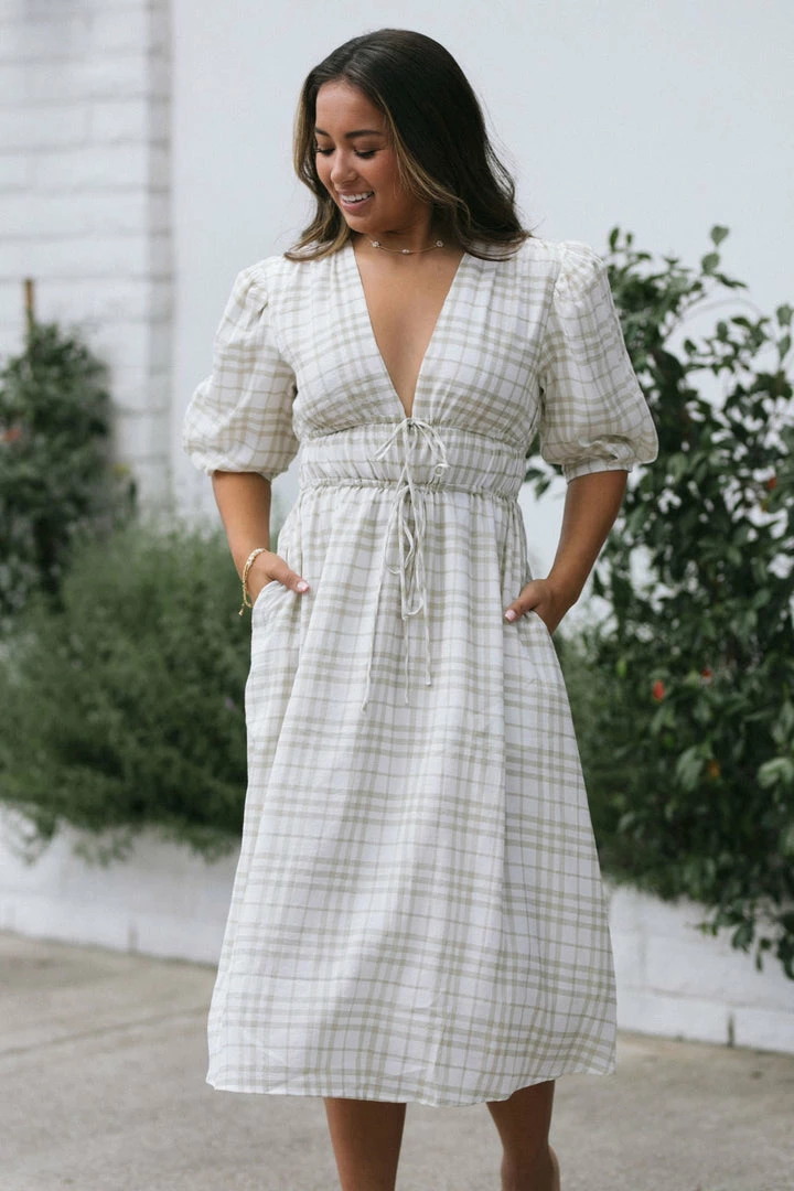 Moodie Eden Plaid Midi Dress