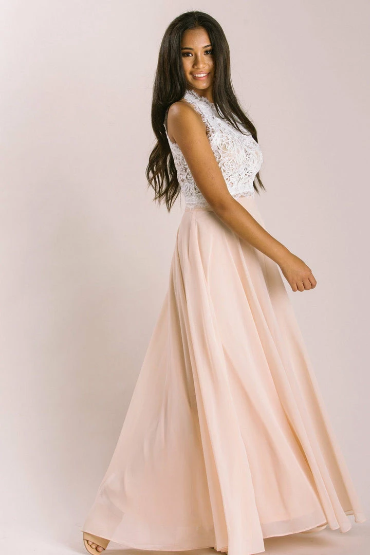 A.Peach Bridal Leighton White Sleeveless Lace Top