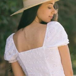 Style Melody Clothing Morgan Eyelet Buttoned Crop Top