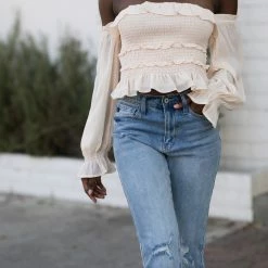 Le Lis Susanna Smocked Ruffled Top Clothing