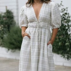 Moodie Eden Plaid Midi Dress