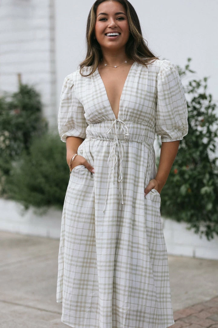Moodie Eden Plaid Midi Dress