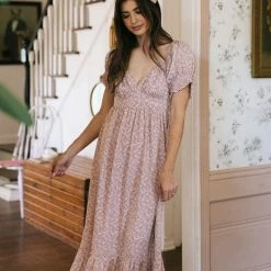 Vanilla Bay Clothing Jamila Puff Sleeve Maxi Dress