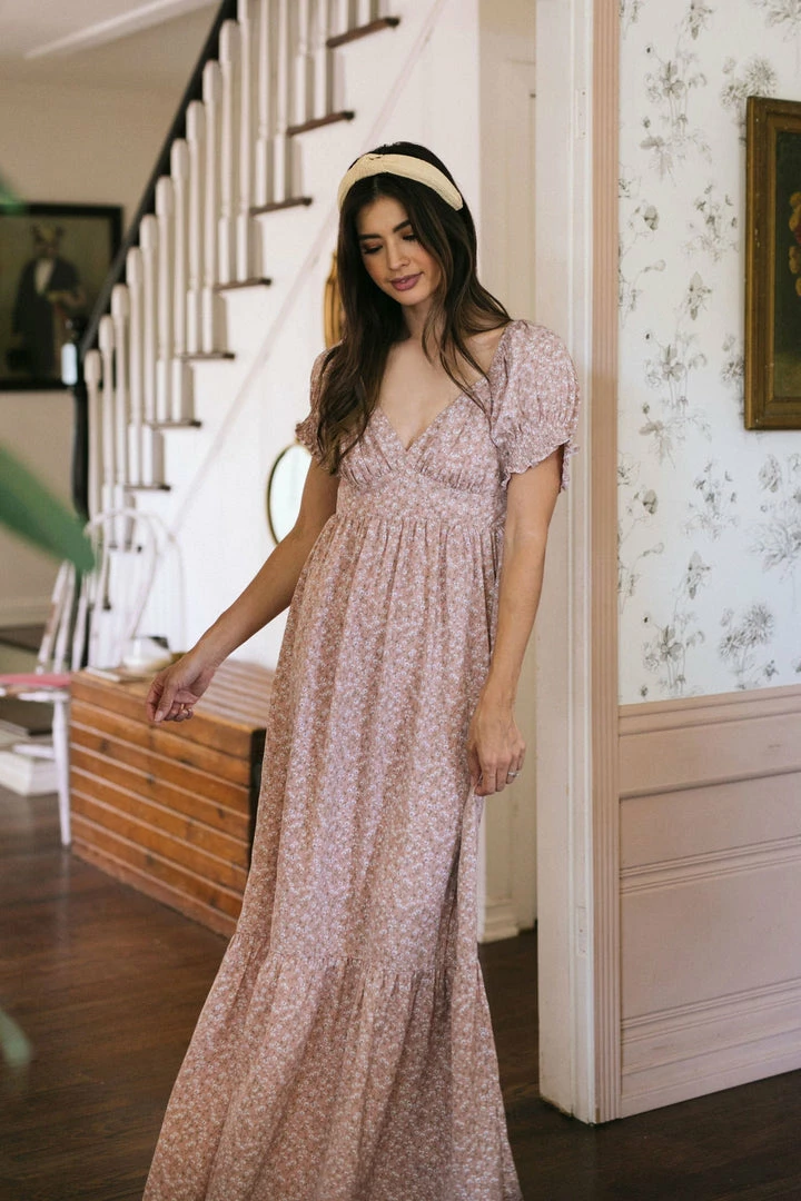 Vanilla Bay Clothing Jamila Puff Sleeve Maxi Dress