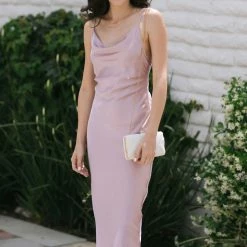 Sweet Lemon Helen Cowl Neck Midi Dress