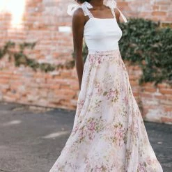 Aakaa Eleanor Floral Maxi Skirt Maternity Friendly