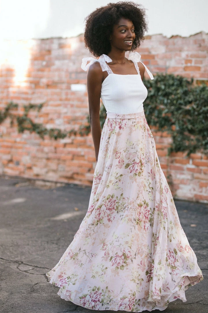 Aakaa Eleanor Floral Maxi Skirt Maternity Friendly