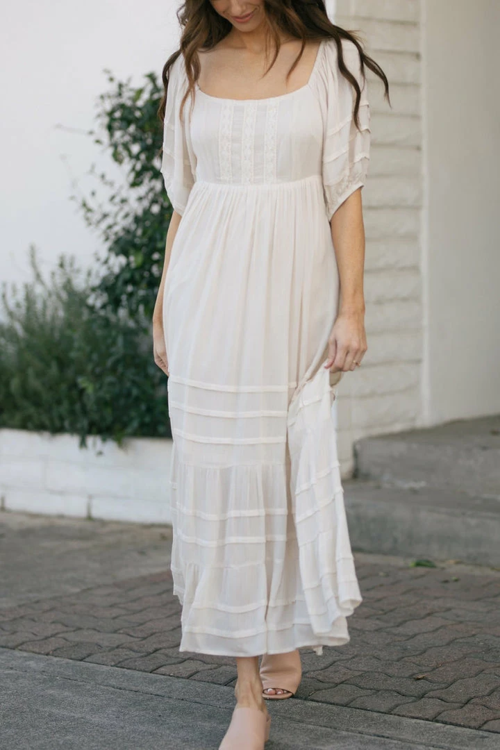 Listicle Carissa Crocheted Lace Detail Maxi Dress