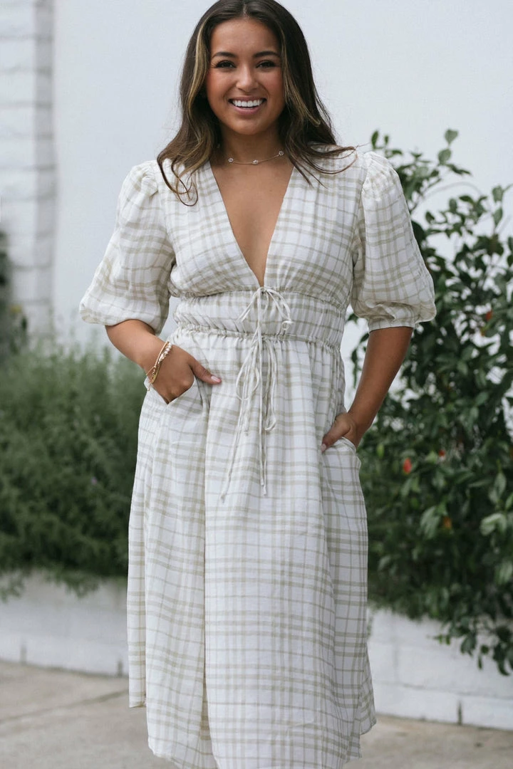 Moodie Eden Plaid Midi Dress