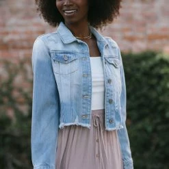 Kancan Dina Distressed Denim Jacket