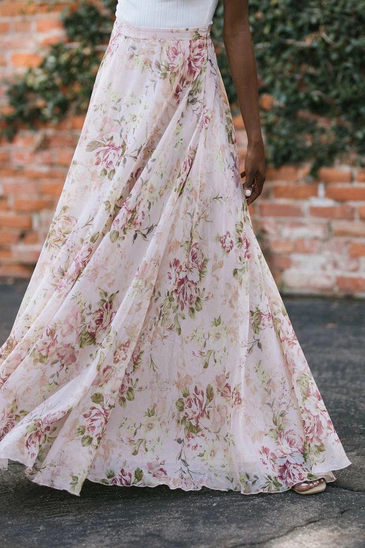 Aakaa Eleanor Floral Maxi Skirt Maternity Friendly