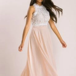 A.Peach Bridal Leighton White Sleeveless Lace Top