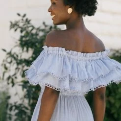 Ee:some Jade Off Shoulder Maxi Dress