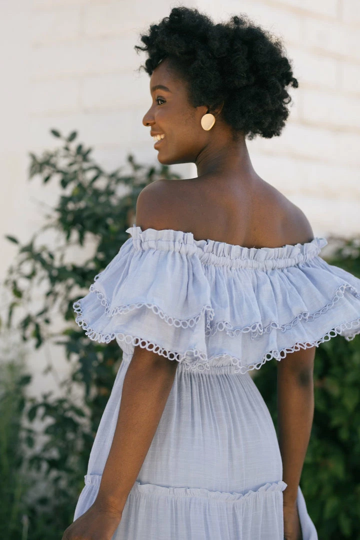 Ee:some Jade Off Shoulder Maxi Dress