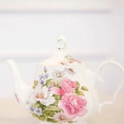 Coastline Imports Grace's Rose Teapot Teaware & Teapots
