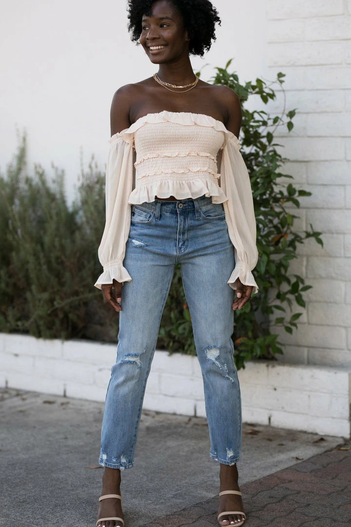 Le Lis Susanna Smocked Ruffled Top Clothing