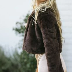 Lush Loraine Cropped Faux Fur Jacket