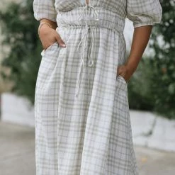 Moodie Eden Plaid Midi Dress