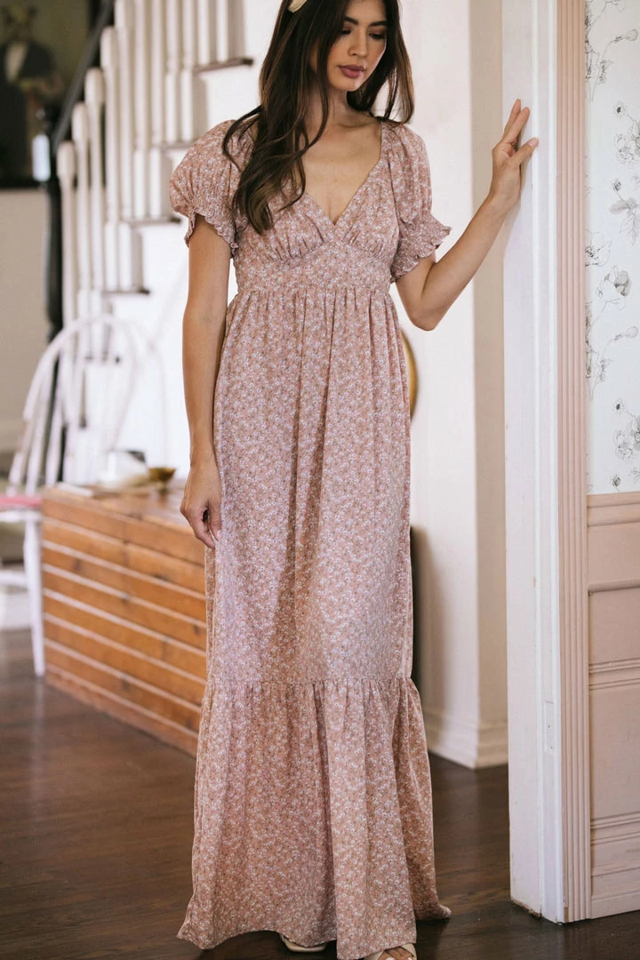 Vanilla Bay Clothing Jamila Puff Sleeve Maxi Dress