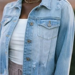 Kancan Dina Distressed Denim Jacket