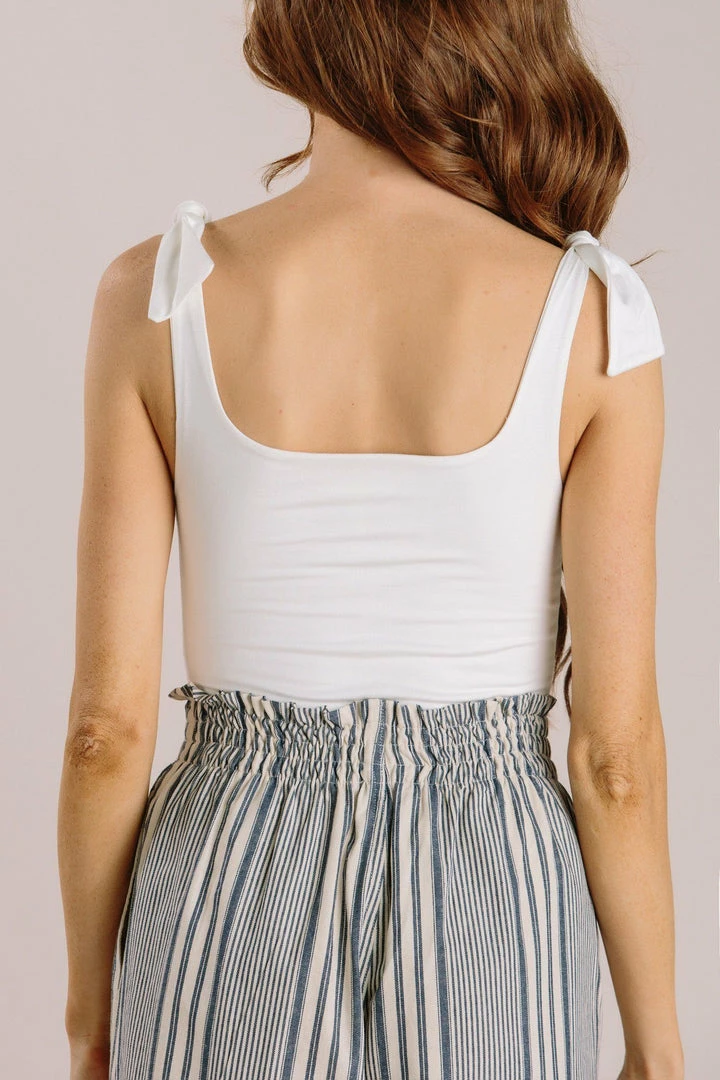 Final Touch Carmen Square Neck Bow Bodysuit Clothing