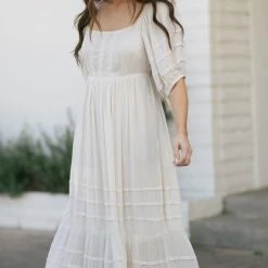 Listicle Carissa Crocheted Lace Detail Maxi Dress