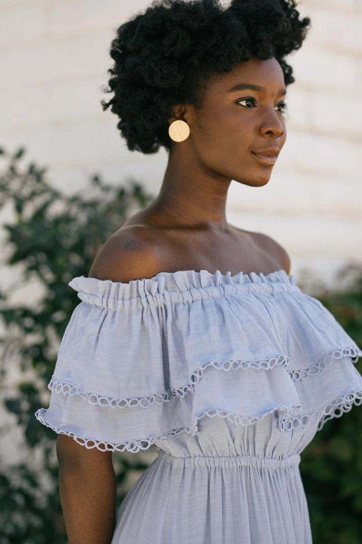 Ee:some Jade Off Shoulder Maxi Dress