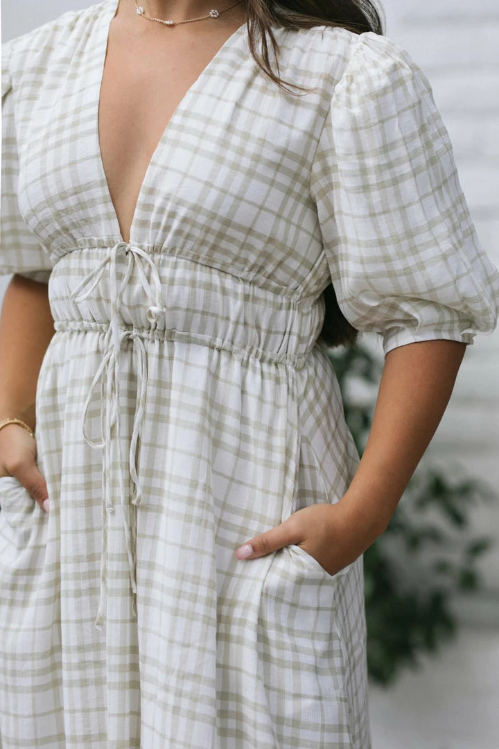 Moodie Eden Plaid Midi Dress