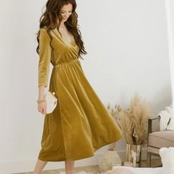 See And Be Seen Lucy Velvet Midi Dress Best Sellers