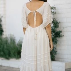 Listicle Carissa Crocheted Lace Detail Maxi Dress